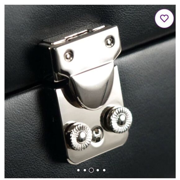 Wolf design black leather heritage storage watch box jewelry box home accent - Picture 4 of 12